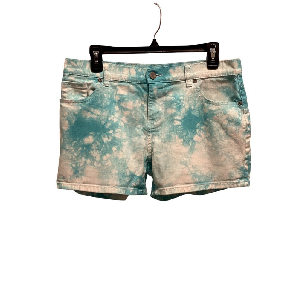 Tie-dye shorts Teal and White summer shorts